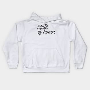 Maid of honor text and Flowers Kids Hoodie